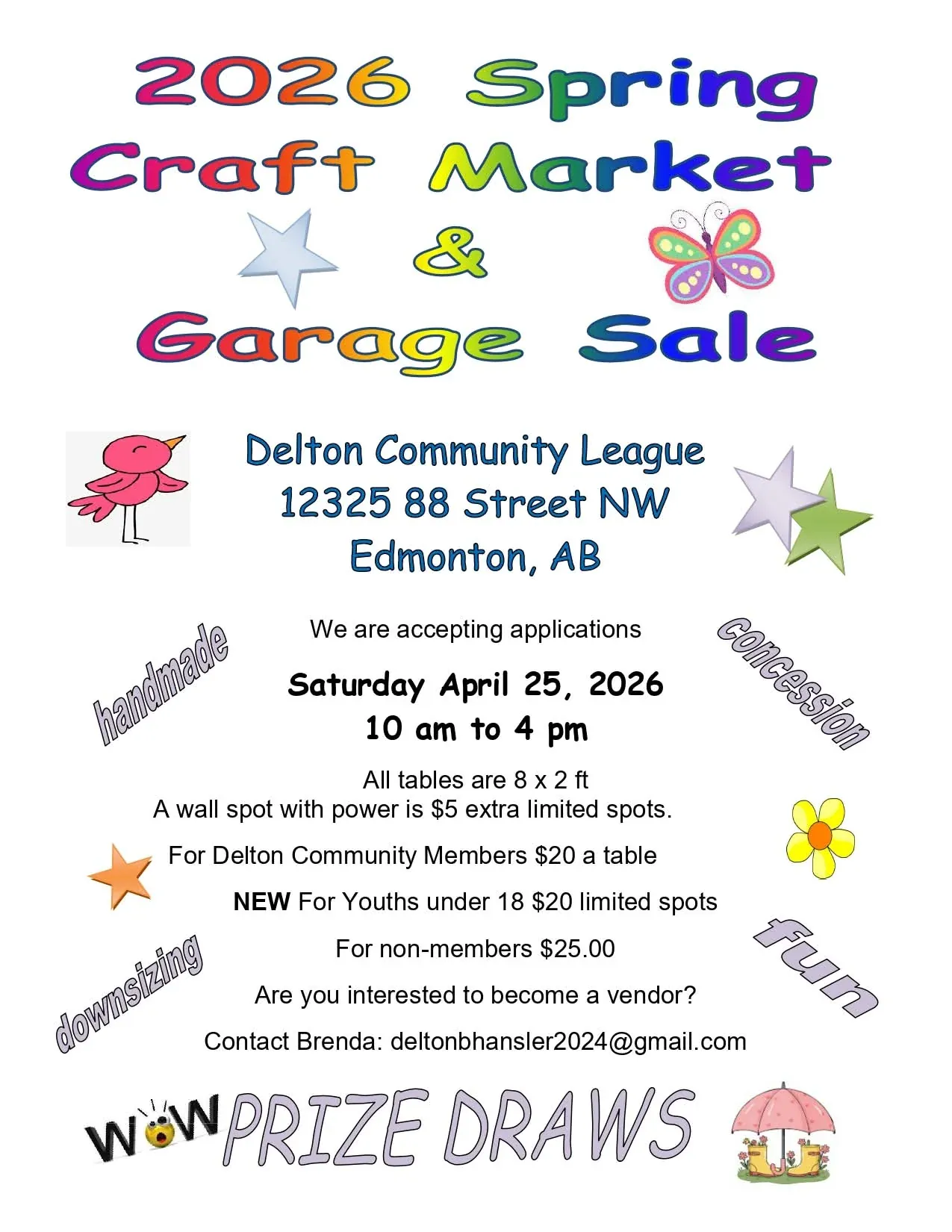 Delton Community League Spring Craft Market & Garage Sale